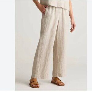 NWT Quince european Linen Pants flax tan Beige s small